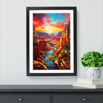 Grand Canyon Modern Art - Framed Print
