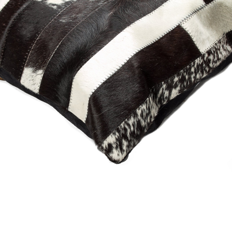 Tricolor Throw Pillow, Black/White