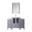 Meuble-lavabo gris foncé avec armoires latérales, ensemble de robinets, comptoir en céramique blanche et miroir de 22 po