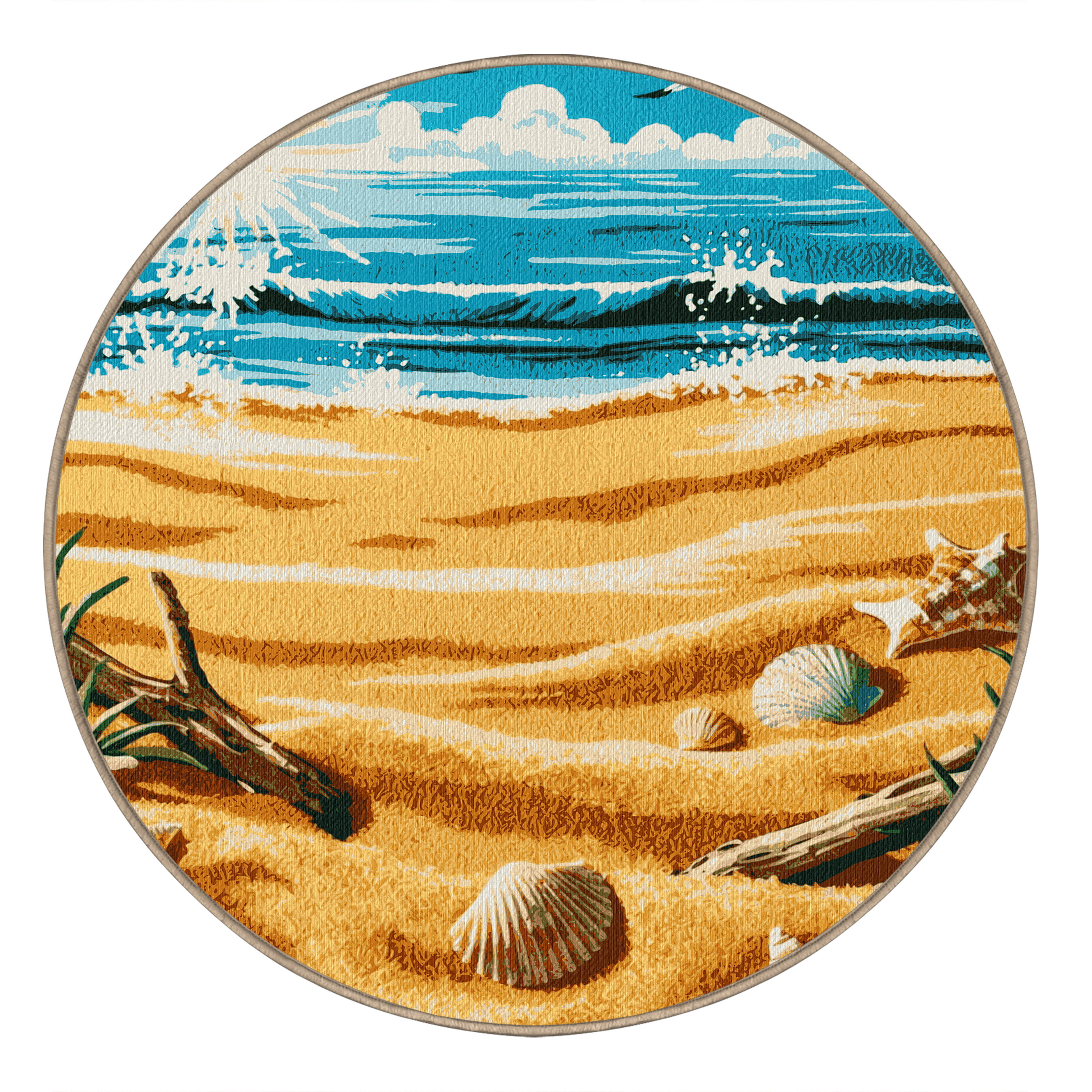 Breakwater Bay Washable Sunny Beach Coastal Area Rug | Wayfair