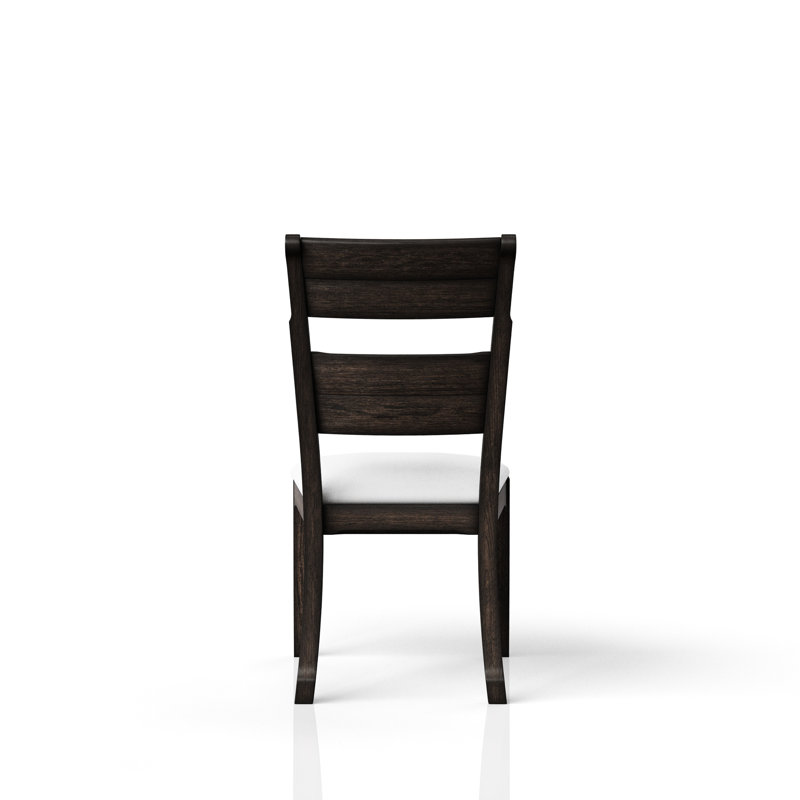 Chaise échelle avec assise et dossier rembourrés chocolat