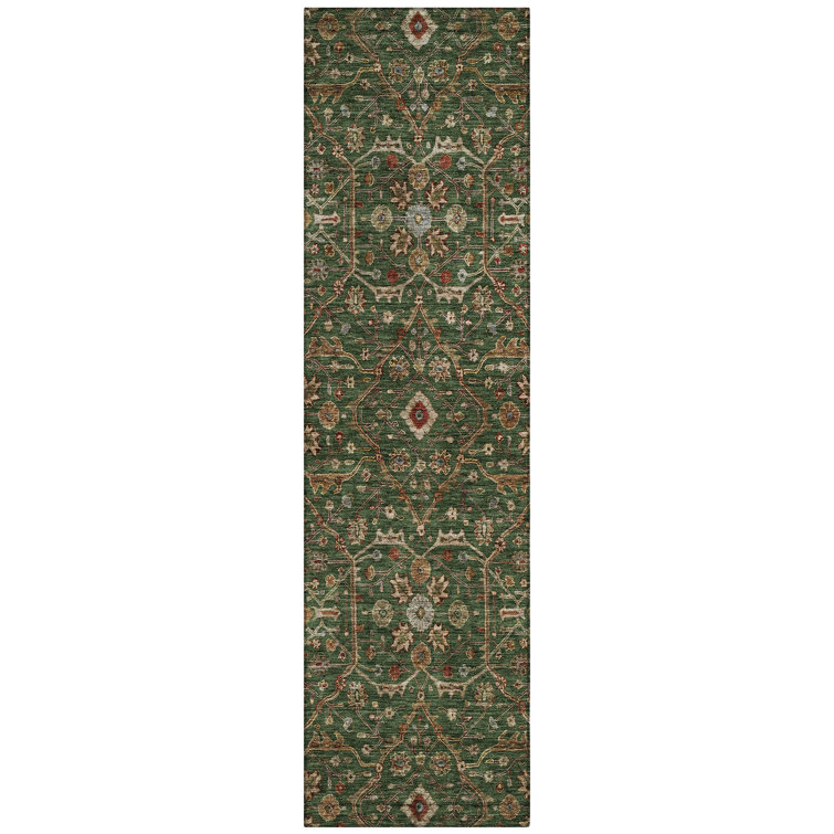 Machine Washable Indoor/Outdoor Chantille ACN1130 Emerald Rug