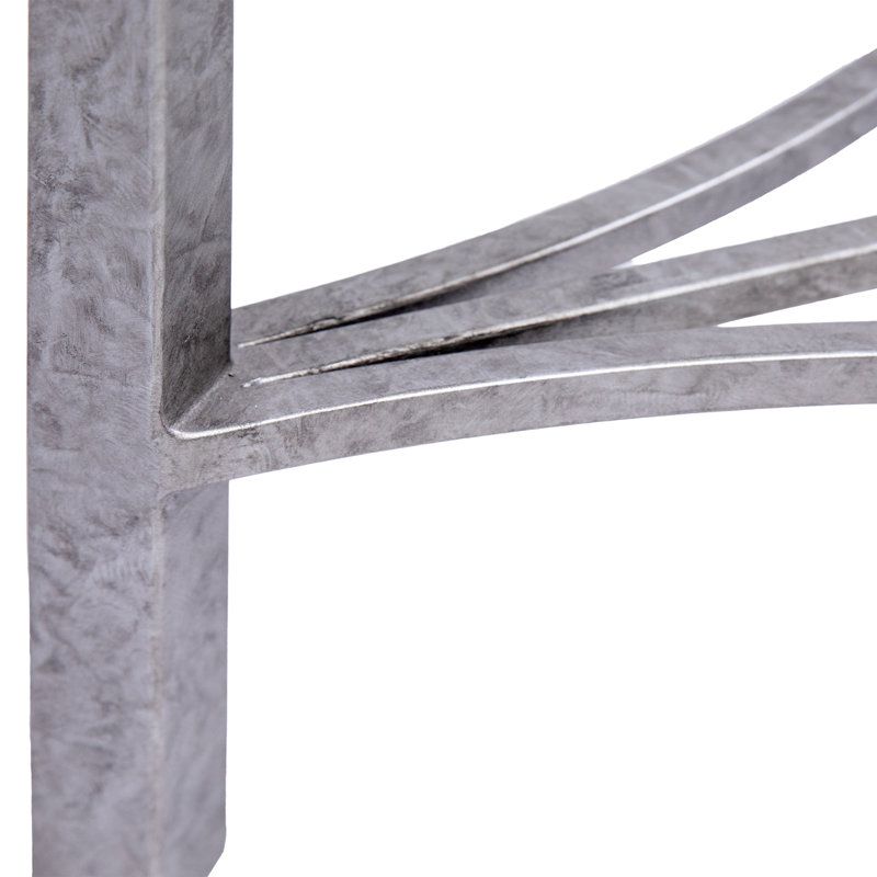 Bella Marble 3 Legs End Table, Royal Silver, Carrera Marble