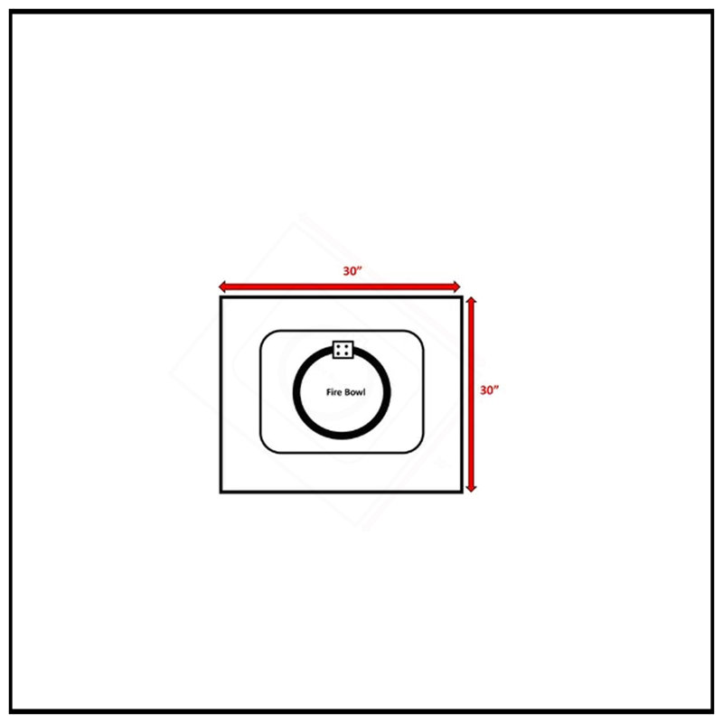 Table de foyer d'extérieur en acier avec couvercle H 25 po x l 30 po