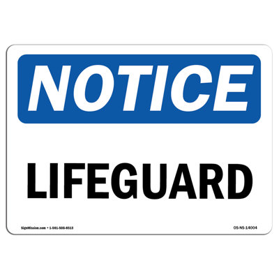 Lifeguard Aluminum Sign 18 x 24