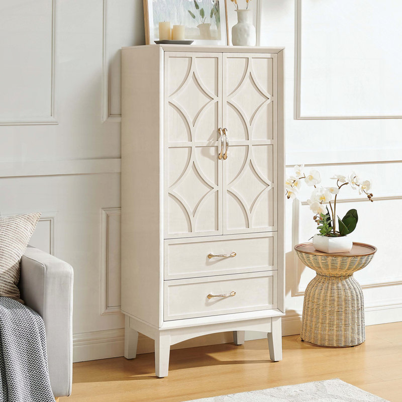 Grand buffet de cuisine avec portes et tiroirs - blanc antique, Blanc antique