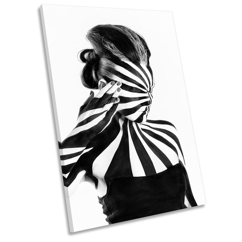 Black White Fashion Picture - Wrapped Canvas Print, 121.9cm H x 81.3cm W x 4cm D