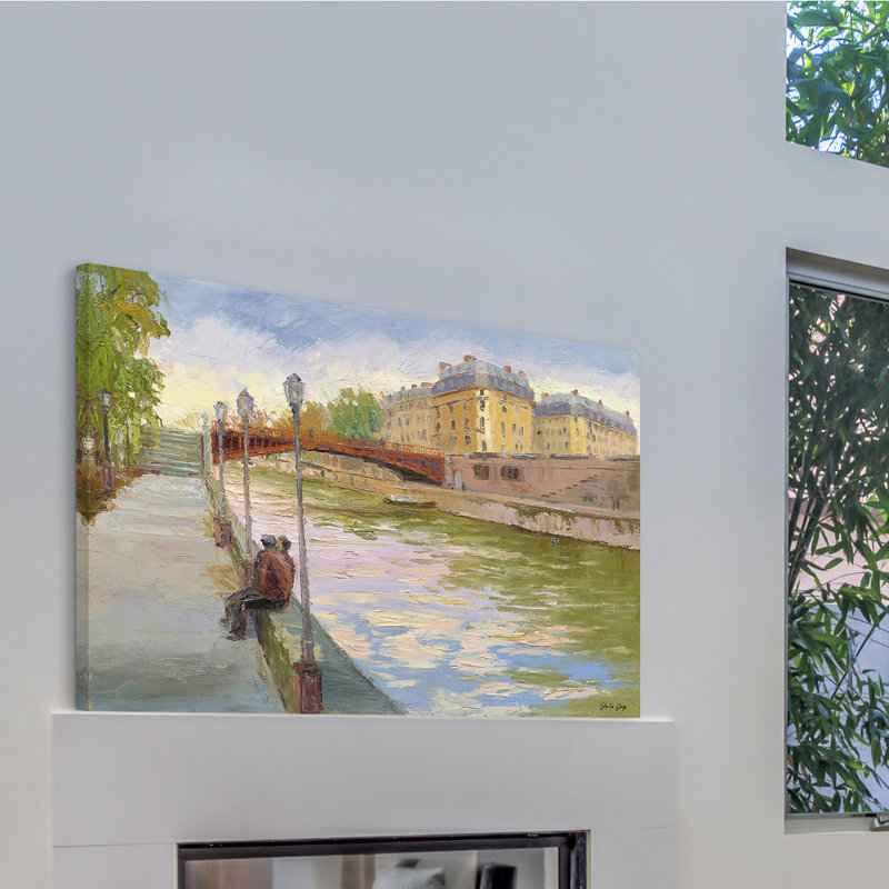 « soirée on the canal » par julie joy, reproduction d’art sur toile tendue, 40 po x 60 po