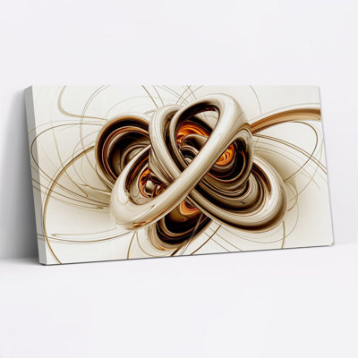 Art abstrait sur toile rubans tourbillonnants abstraits dorés et bronze