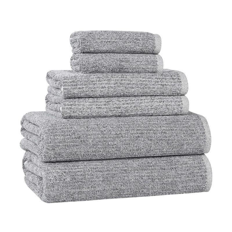 Ensemble de serviettes 6 pièces Amberg, Gris anthracite