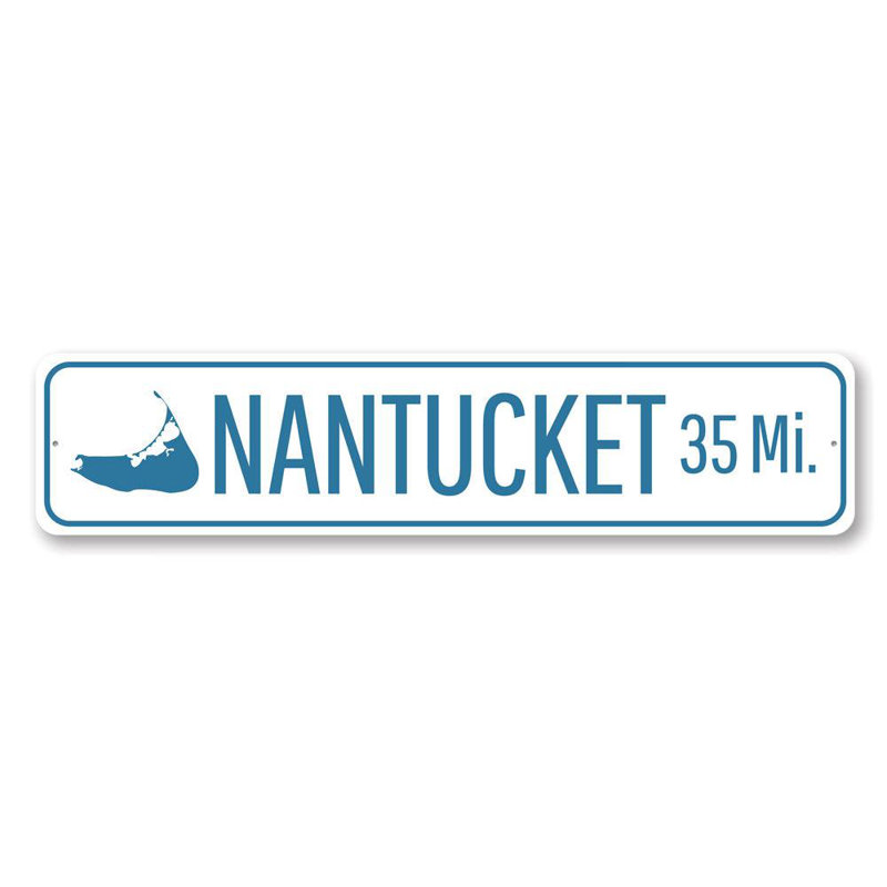 Enseigne en aluminium Nantucket, H 6 po x l 24 po x P 0,06 po