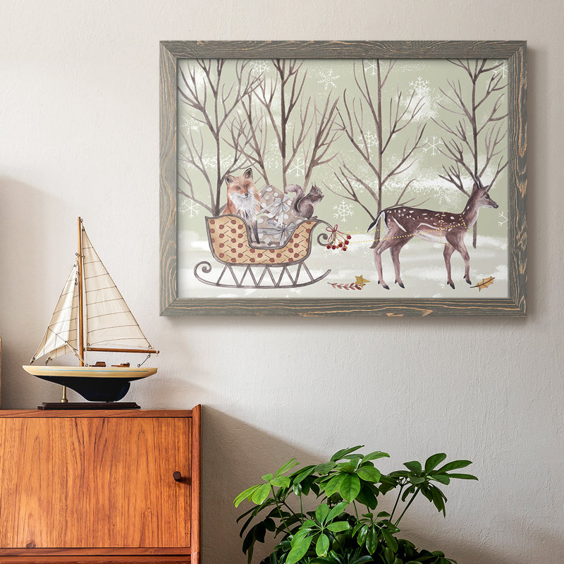 «Christmas Time I», peinture sur toile encadrée, Gris, H 28 po x l 42 po