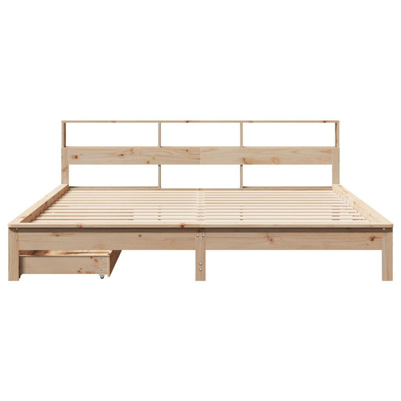 Juengel Solid Wood Storage Bed, Wax Brown, Super King (6')