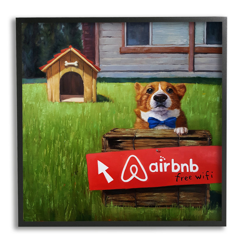 Niche amusante pour chien Doghouse Corgi par Lucia Heffernan, L 17 po x H 17 po, Cadre noir