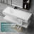 48" x 19" Double Layers Floating Vanity Stone Resin Wall-Mounted Vessel