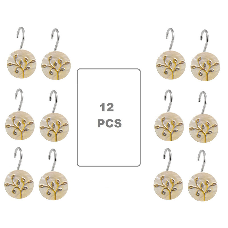 Birch Leaves 12pc Hooks, Pink