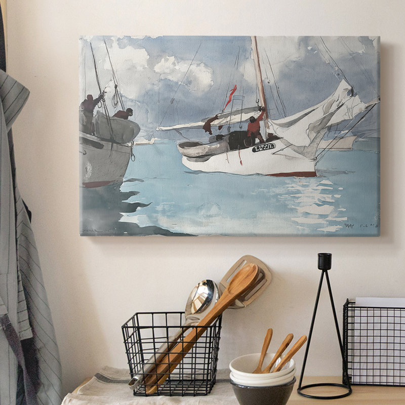 The Sloop «Lizzie» -Winslow Homer-Gallery, toile tendue-c. 1873, 12 x 18
