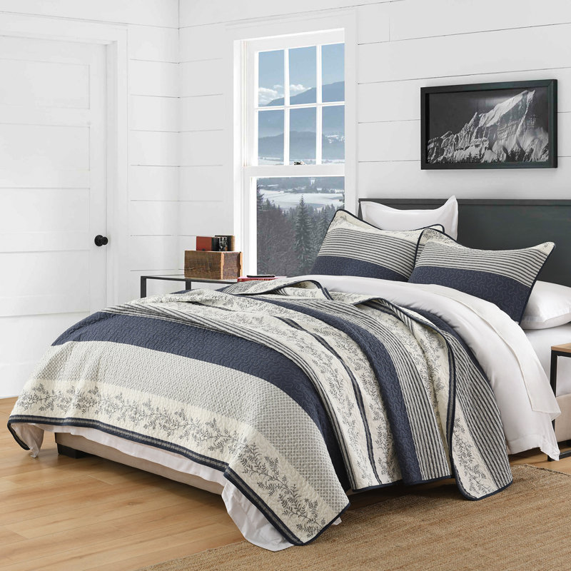 DDUOXIN 3 Piece Cotton Quilt Bedding Set, Courtepointe pour lit grand + deux taies décorati