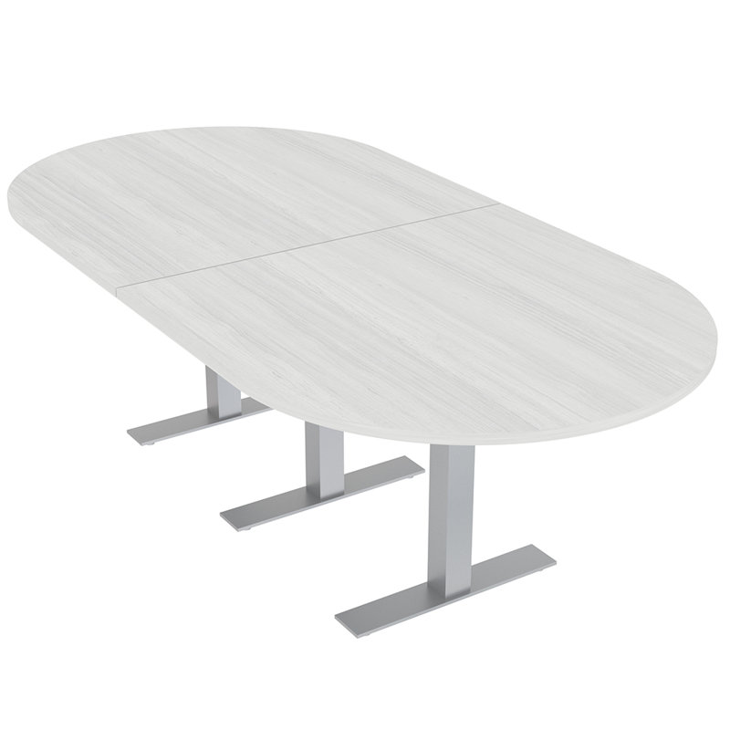 Table de conférence Parinka, L 96 po x l 48 po, Cyprès blanc, Argent argent