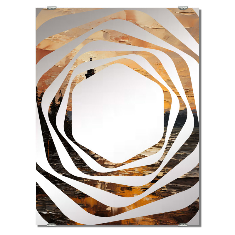 Accetturri - Grand miroir mural Coastal Sunset MIR132994, 32 po x 24 po
