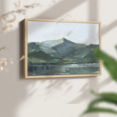 Green Grey Mountains I -Framed Print - Restickable