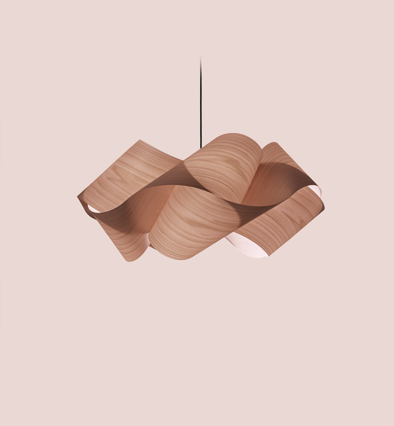Swirl Single Light Dimmable Pendant, E26, Pale Rose, Matte Black