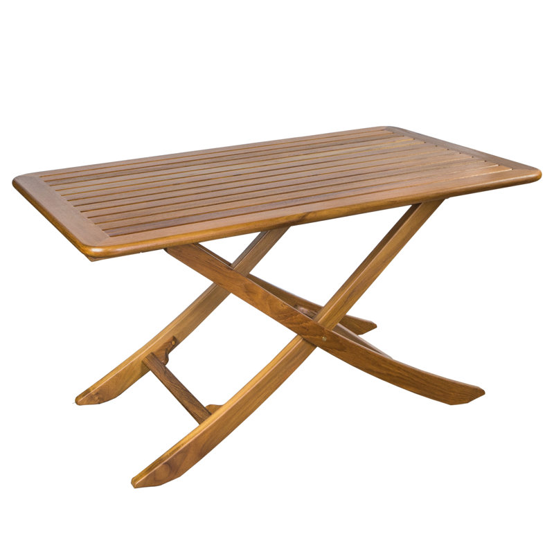 Grande table à lattes ajustable en teck