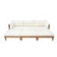 Ensemble de canapé modulaire et de lit de repos en bois d'acacia 6 pièces avec 3 repose-pieds et coussins de 5,9 pouces, beige