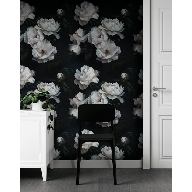 Papier peint floral foncé Moody