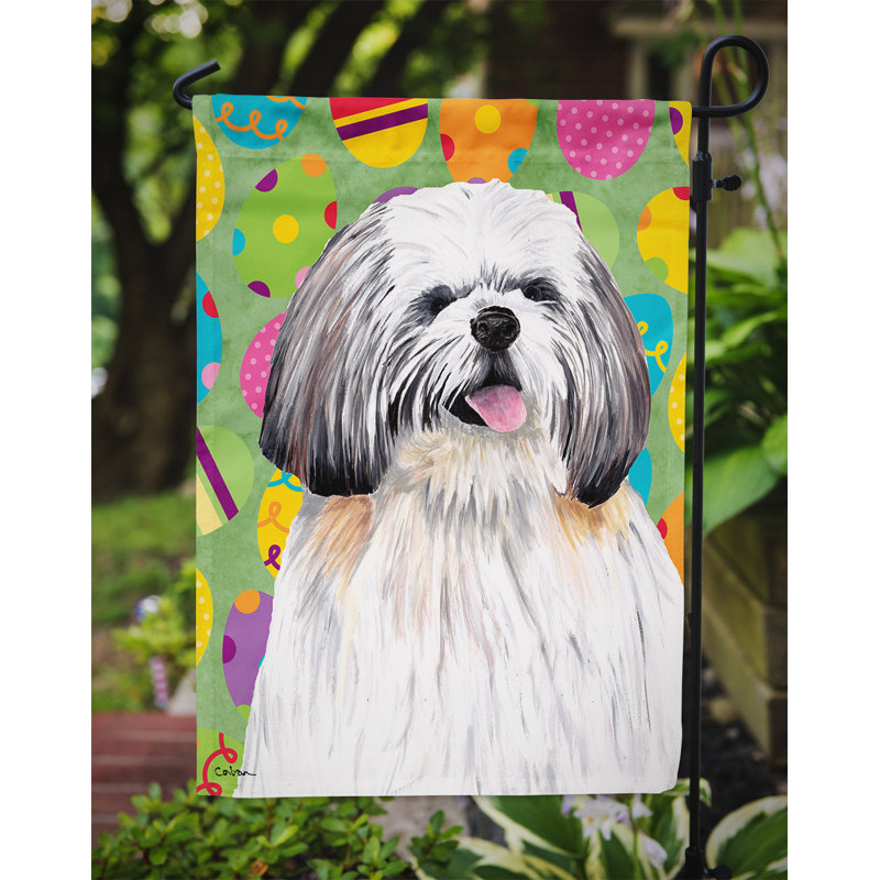 Drapeau de jardin Atara, Shih Tzu (noir et blanc)