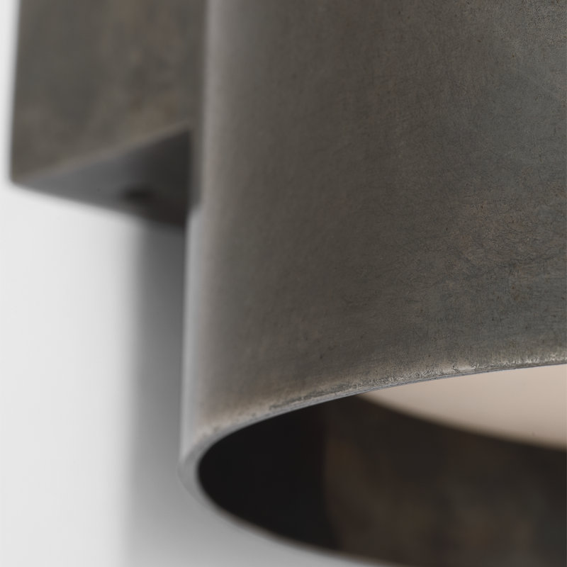 Anne-Marie Barton Armise 18" Sconce with Alabaster, 29" H x 7" W x 7.75" D, Mottled Pewter