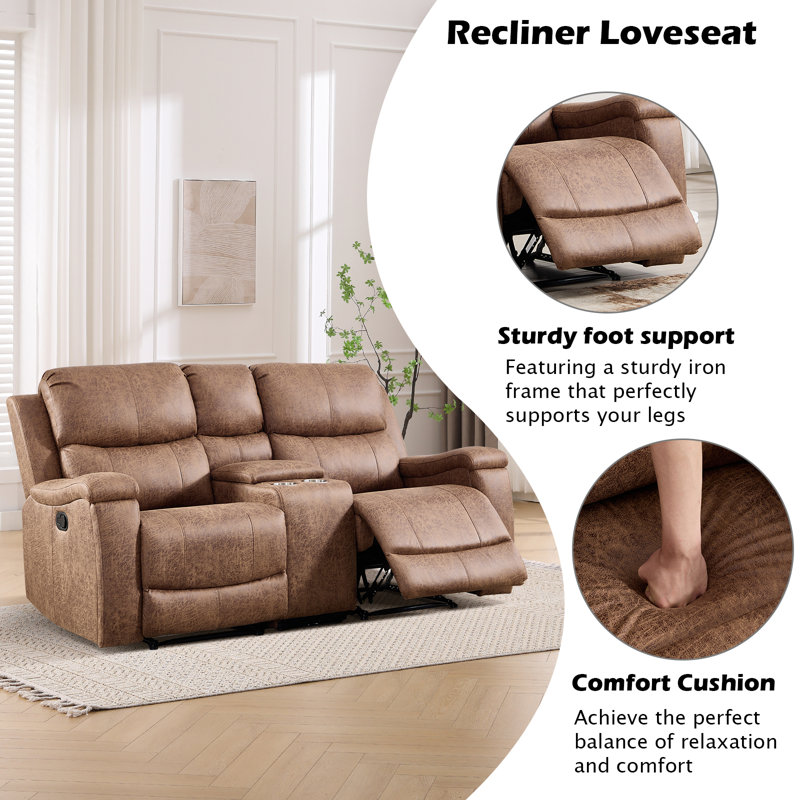 75 " Faux Leather Loveseat Reclining