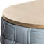 Table basse à texture sarcelle tricotée, surface épaisse de 15 mm, forme ronde pour des usages polyvalents, tissu doux, plateau de table ovale en bois naturel robuste, diverses tâches, facilite le clavardage, ton chenille douillet