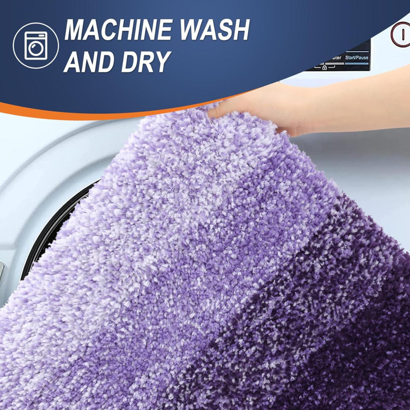 Rosley Microfiber / Microsuede Non-Slip Bath Rug, Violet