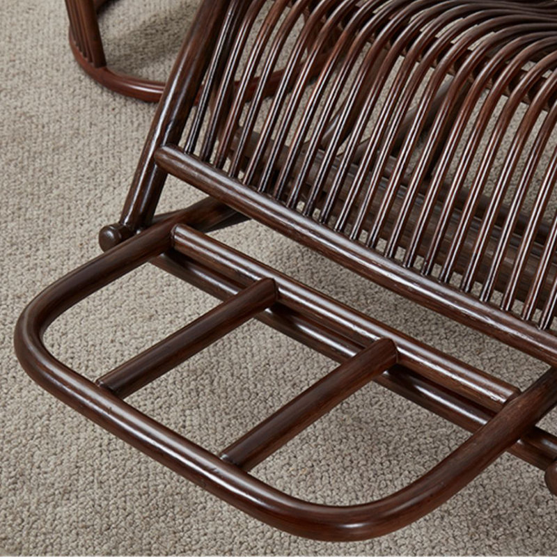 Natural rattan woven home casual rocking chair, Dark Brown
