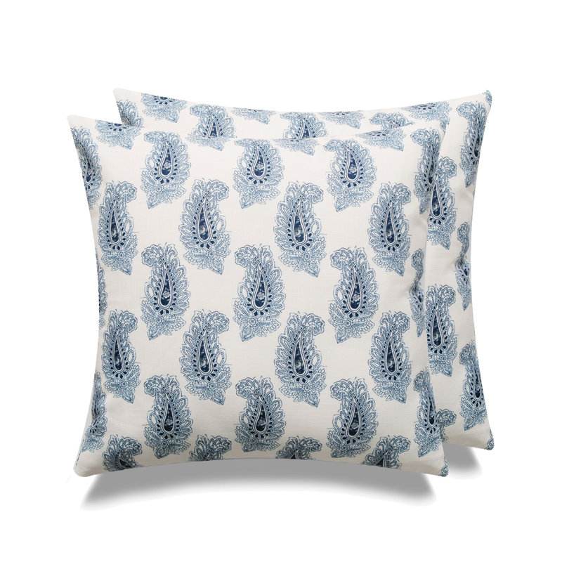 Housse et insert de coussin carré PAISLEY PRINT, Marine