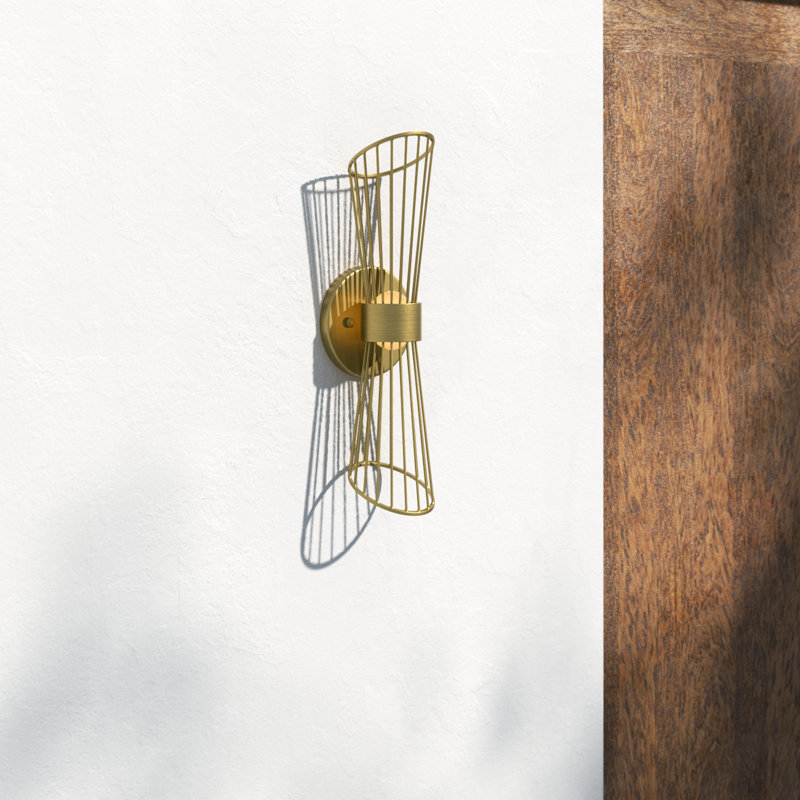 Gazania Steel LED Wallchiere, Natural Aged Brass