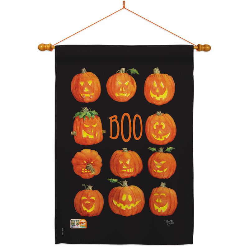 Ensemble de drapeaux en polyester 40 po x 28 po Pumpkins Boo