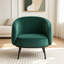 Chaise d'appoint moderne en velours, fauteuil avec accoudoirs demi-tonneau et pieds en métal-1973882188