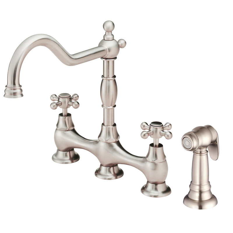 Robinet pont avec douchette latérale Opulence, Acier inoxydable