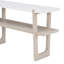 Narrow Console Table with Marble Effect Top, Retro Entryway Table with Open Shelf-1205398480
