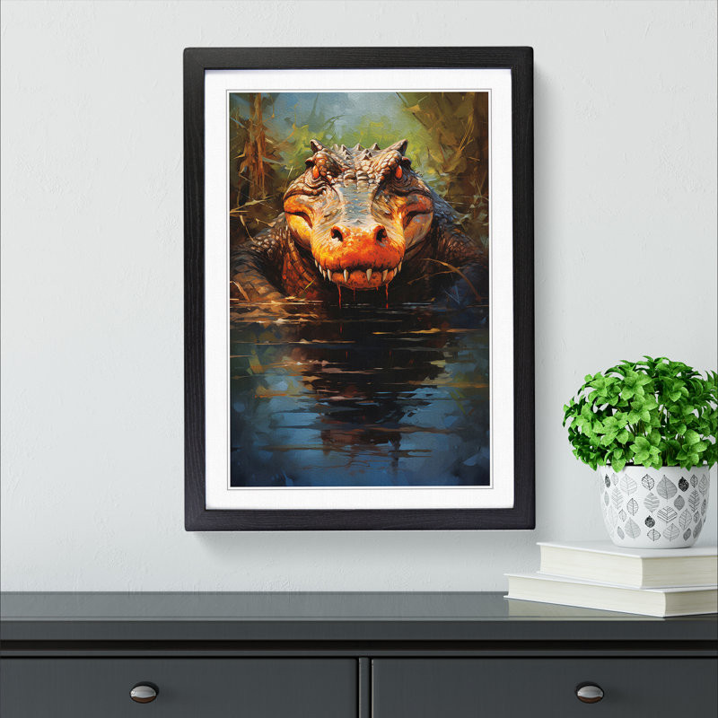 Single Picture Frame Print on Wood, 46cm H x 34cm W, Black Framed