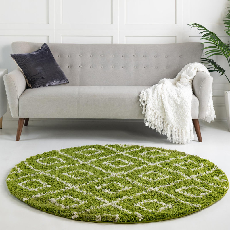 Geometric Indoor Rug, Round 6'
