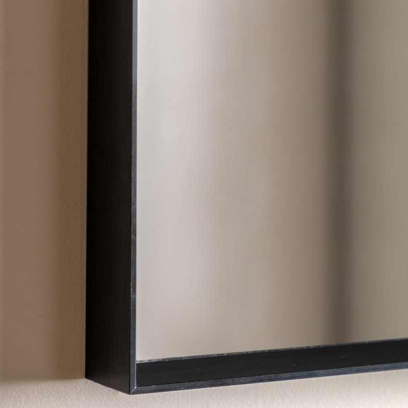 Sarith Overmantle Metal Framed Mirror 90 x 110cm, Black