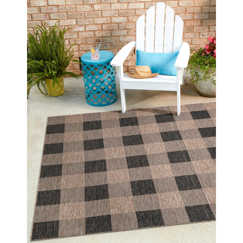 Tapis intérieur / extérieur Borrego , Carré 7 pi 10 po