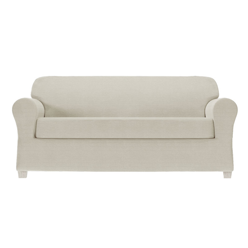 Housse extensible pour canapé à coussins carrés / rectangulaires, H 34 po x l 96 po x P 38 po, Bleu