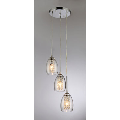 Luminaire suspendu en forme de cloche 3 lumières Gregorio