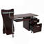 Élégant bureau d'ordinateur avec rangement, chocolat
