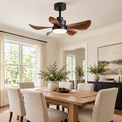 Ventilateurs de plafond 28 'avec lumières et télécommande / APP, ventilateurs de plafond à profil bas avec 5 pales réversibles 3 couleurs à intensité variable et 6 vitesses pour la cuisine de la chambre à coucher
