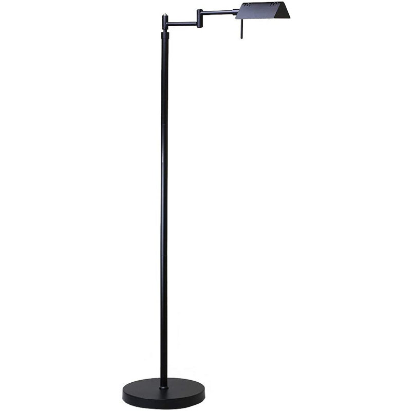 Urick 55" Dimmable LED 360 Degree Swing Arm Adjustable Heights Floor Lamp, Black